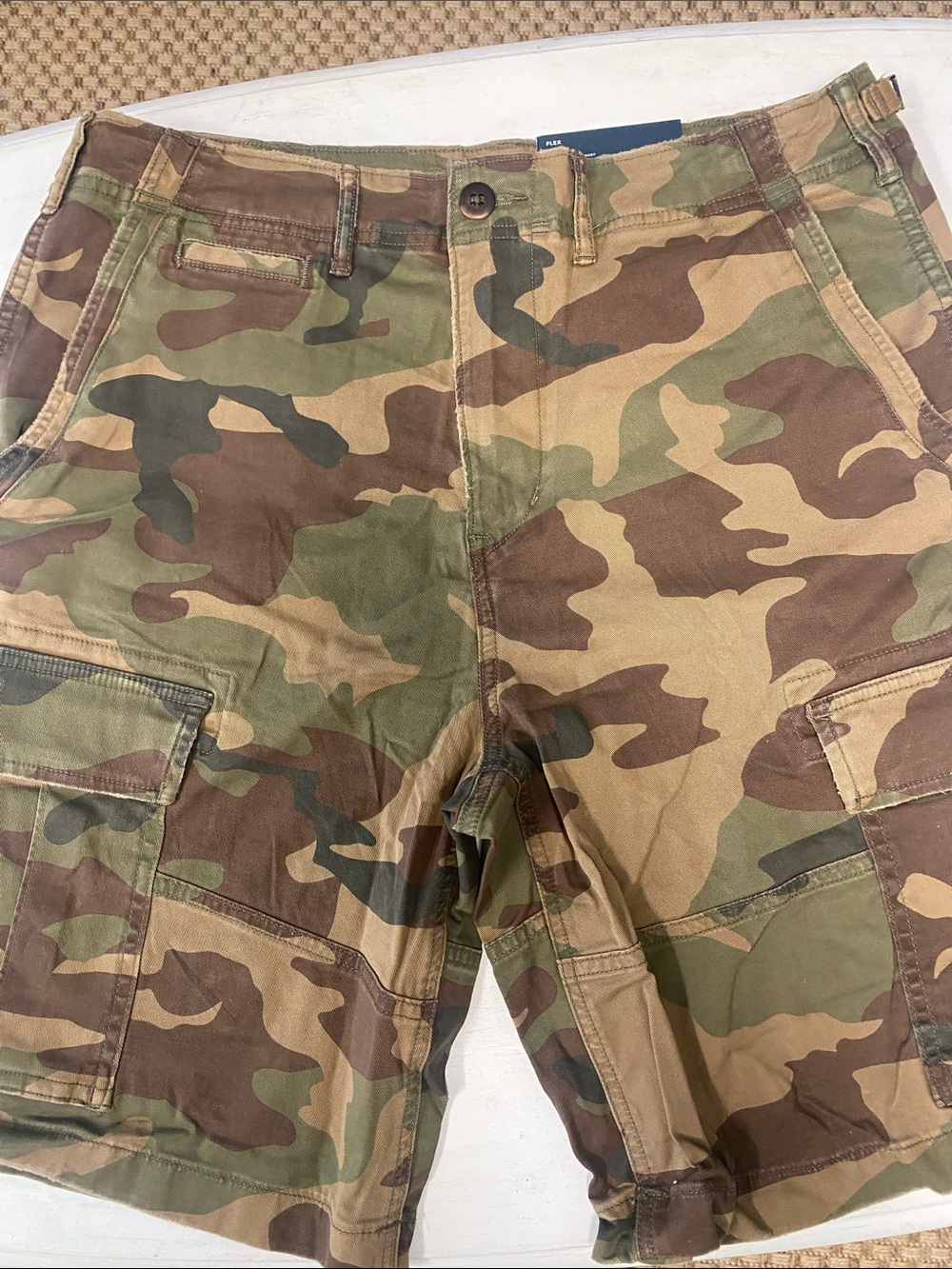 American Eagle Outfitters Men's Camo Cargo Shorts - Green, Brown, Tan
